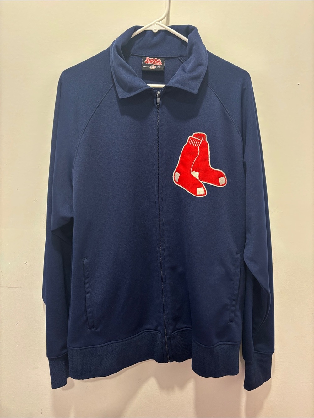 Stitches Boston Red Sox Navy Full-Zip Jacket with Red Socks Patch mens large